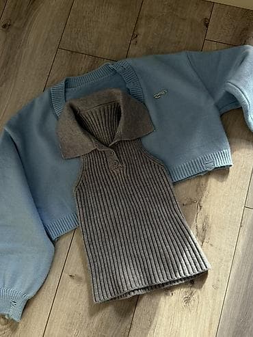 İki hissəli trikotaj dəst ikili dest yenidir - Üst geyim 1: Açıq