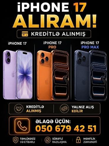 a 51 telefon: IPhone 17 Pro Max, 256 GB, Narıncı, Kredit — 1
