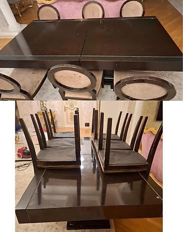 Mebel: Masa və 6 stul 180 azn❗Masa mexanizmlidi 180 acilanda 2,20metr olur — 1