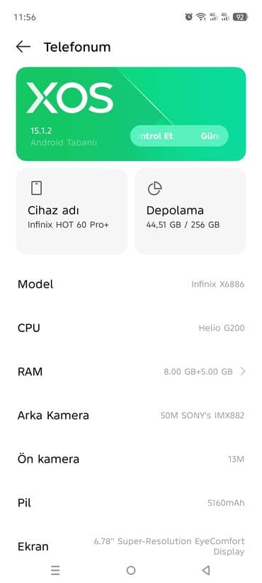 Blackberry: Infinix Hot 60 Pro+, 256 GB, rəng - Boz, Sensor, Face ID — 5