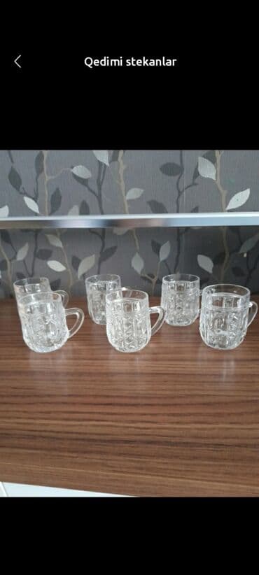 Mətbəx aksesuarları: Stəkanlar, Xrustal, 6 ədədli dəst, 200 ml — 1