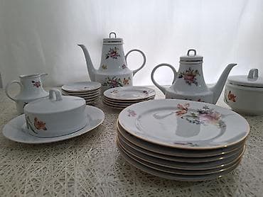 duru yağ: Çay dəsti, rəng - Ağ, Farfor, 6 nəfərlik, Almaniya — 2