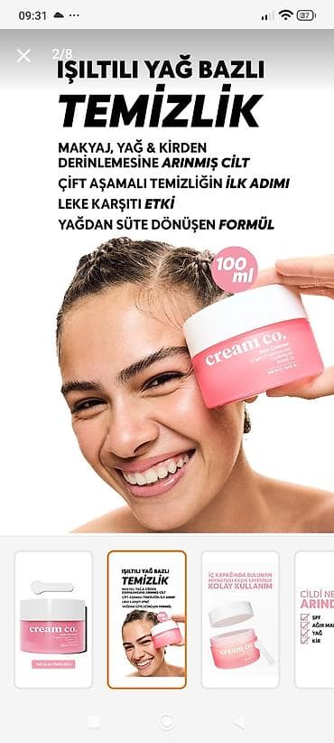 şakelli yağı: Cream co. Balm Cleanser – yağ bazlı üz təmizləyici. Nələrdən — 2
