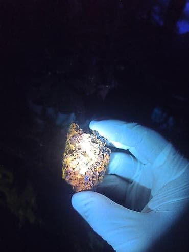 sarlar: Opal + Kalsit + Kvarsit (vulkanik birləşmə) 💎UV Floresanslı Nadir — 10