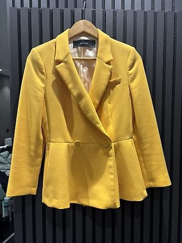mini geyim: Zara Basic razmer XS qadın blazer - Rəng: parlaq sarı - Model: ikicüt — 1
