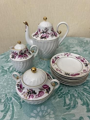 Чайный набор, цвет - Белый, Фарфор, 6 персон at lalafo.az Чайный набор, цвет - Белый, Фарфор, 6 персон