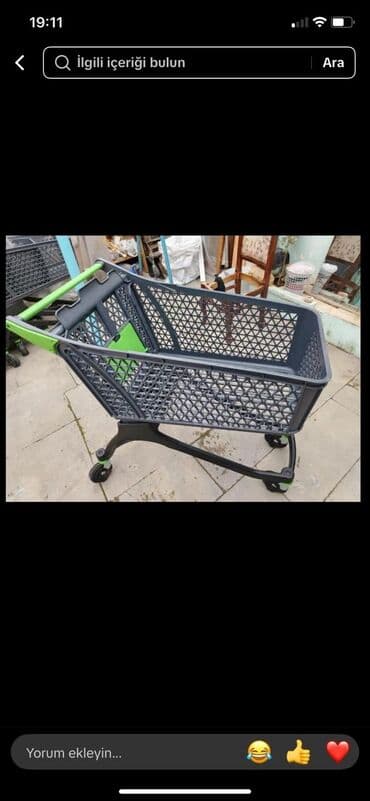 market aksesuarları: Supermarket alış-veriş arabası - Material: möhkəm plastik səbət və — 2