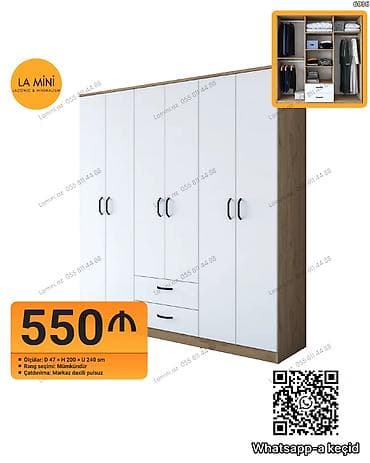 mini skaf: Açılan, 6 qapı Düz dolab, Qarderob, paltar dolabı — 1