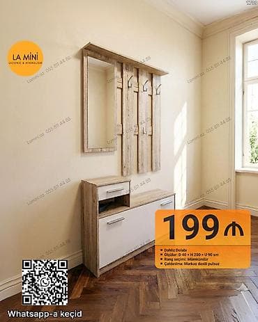 kalidor şkafı: Dəhliz üçün dolab dəsti - Komplekt: asılqan panelləri, güzgü, üst — 1