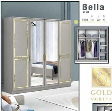 Bella geyim dolabı – Nehir kolleksiyası Fabrik istehsalı mebellərin