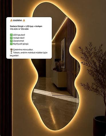 led h 7: Güzgü Divar üçün, Dekorativ, Arxa işıqlı — 1