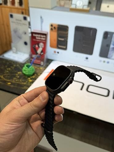 Smart saatlar: Apple Watch Ultra 2 Black Titanium Ideal veziyyetdedi. Xanim ishledib — 5