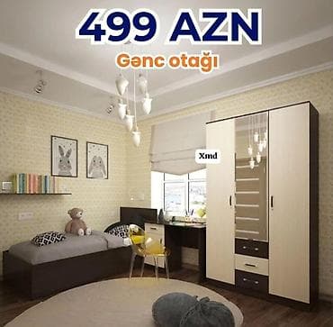 Gənc otağı mebel dəsti – 499 AZN Komplektin tərkibi: - Tək nəfərlik