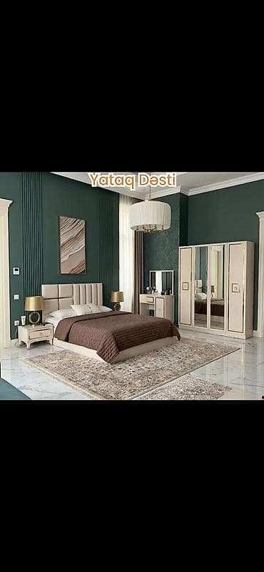 yataq dest: Yataq Dəsti - Zərif, müasir dizayn: krem rəngli korpus, qızılı dekor — 1