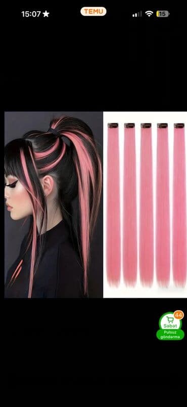 Çəhrayı rəngli klipsli saç telləri – saçlara tez və rahat rəng effekti lalafo.az -da Çəhrayı rəngli klipsli saç telləri – saçlara tez və rahat rəng effekti