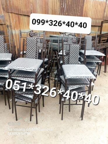 naxcivan bina evleri: Yeni, Dördbucaq masa, 4 stul, Açılan, Stullar ilə, Metal, Azərbaycan — 5