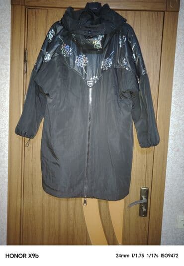 qara hicab: Qadın qışlıq parkası – qara rəng - Uzun, rahat kəsim - İki tərəfli ön — 3