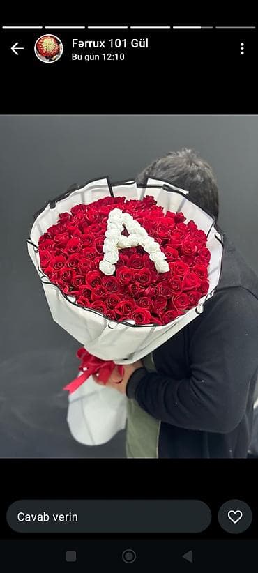 gul qabı: 101-roza 150₼ - Növ: roza (kəsilmiş, bağlamada) - Rənglər: dərin — 8