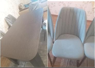 islenmis stol stul satiram: Masa desti satilir 300azn. 6 oturacagi var. Olcu 160*90. Uzleri de — 1