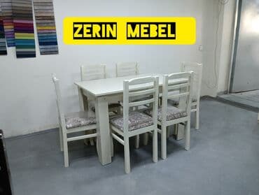 vannalar, çimmək üçün stullar: Mətbəx üçün, Yeni, Dördbucaq masa, 4 stul — 3