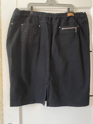 karandaş qadın ətəkləri: Midi Ətək, Cins, 2XL — 9