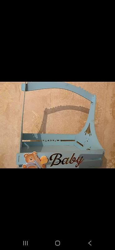 balaca tortlar: Məhsul: Mavi “Baby” temalı dekor və təşkilat seti - Material: ağac — 1