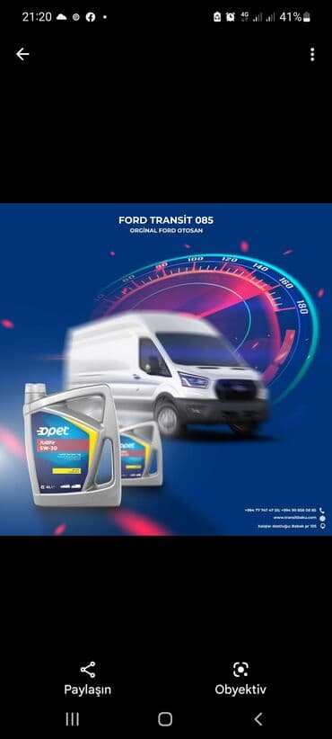 Opet Ford tansit muhərik yagı