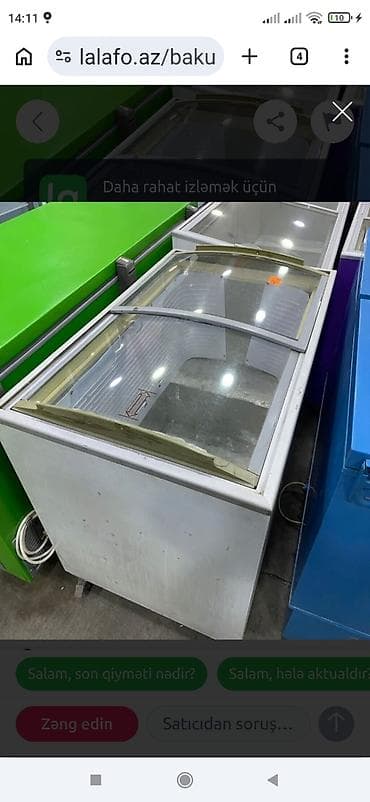 Ticarət vitrin-dondurucu (sürgülü şüşə qapılı) - Üstü sürüşkən şüşə