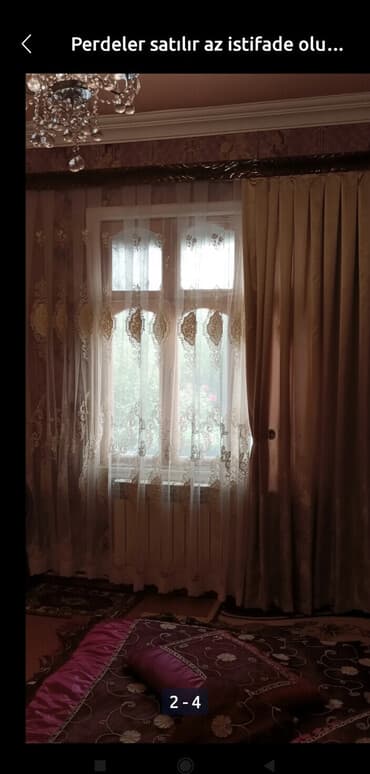 тюль органза: Paket pərdə dəsti 1) Qonaq otağı üçün klassik dəst: - Ağ tüllə — 1