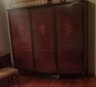 3 qapılı, Qəhvəyi, Taxta, Açılan, Düz dolab — 1