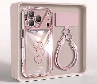 Şəffaf ürək naxışlı telefon qabı seti - Model: iPhone üçün uyğun