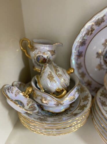 чайный сервиз барановка ссср: Обеденный набор, цвет - Золотой, Фарфор — 2