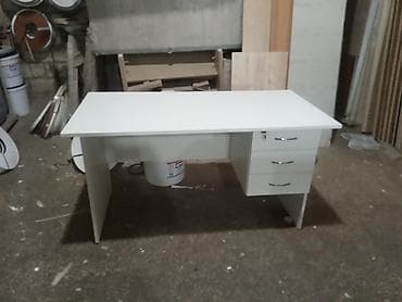 Sifarişlə ofis mebeli: Düz masa, Stulsuz, Polkalı, Siyirməli, Azərbaycan, Sadə laminat — 2