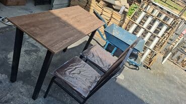 stol desdi: Açılmayan, Dördbucaq masa, 2 stul — 2