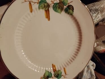 keks qabları: Nahar dəsti, rəng - Bej, Farfor, SSRİ — 13