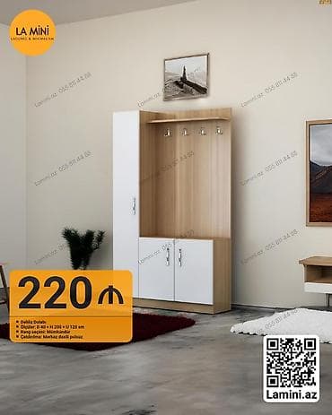 mini dolablar: 3 qapılı, Ağ, Açılan, Düz dolab — 1