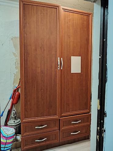 2 qapılı, Siyirməli, Qəhvəyi, Taxta, Açılan, Düz dolab