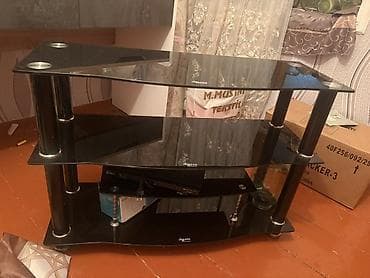 set mebel: Düz TV altlığı, Polkalı, Şüşəli — 2