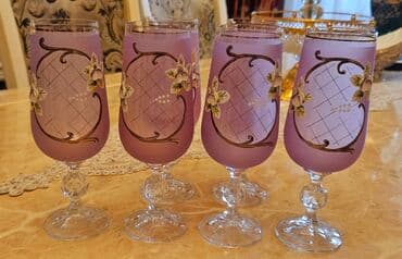 Qab-qacaq və mətbəx ləvazimatlarının alışı: Qədəhlər, rəng - Çəhrayı, Şüşə, 6 ədədli dəst — 1