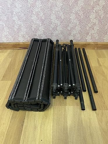 Dördbucaq masa, 2 stul, Qatlanan, Stullar ilə, Metal — 6