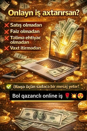 Əməkdaş axtarışı (vakansiyalar): Xidmət: Bol qazanc imkanı olan onlayn iş Təsvir: - Satış olmadan - — 1