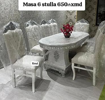 bar stullari: Mətbəx/qonaq otağı üçün klassik üslubda dəst: - 1 ədəd ovala yaxın — 1