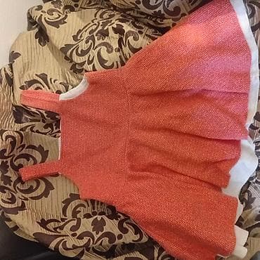 düz don modelləri: Qız uşaqları üçün yay paltarı - Rəng: narıncı (xırda teksturalı — 1