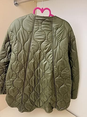 usta geyimi: Qadınlar üçün quilted kürkcə/palto – zeytun-yaşıl rəngdə - Model — 2