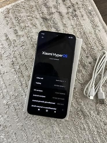 telfonlar yeni: Redmi Note 11, 128 GB, rəng - Qara, Barmaq izi, Face ID — 4