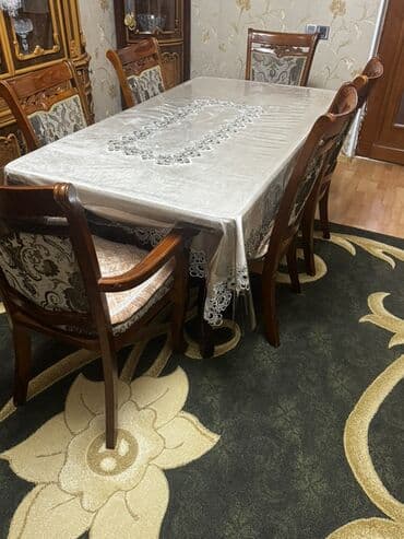 Qonaq otağı üçün, Açılmayan, Dördbucaq masa, 6 stul