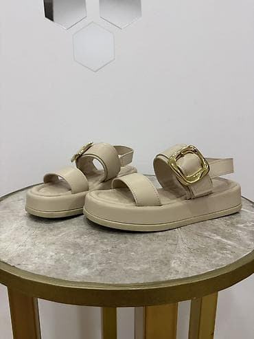 sendel: Selin shoes 38 ölçü 1-2 defe geyinilib Krem rəngli iki qayışlı rahat — 3