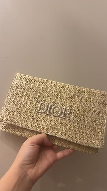 portmane: Dior pouch Dior Beauty saman toxuması effektli zərif clutch/mətbəx — 1