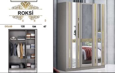 Yeni, Açılan, 3 qapılı Düz dolab, Qarderob, paltar dolabı