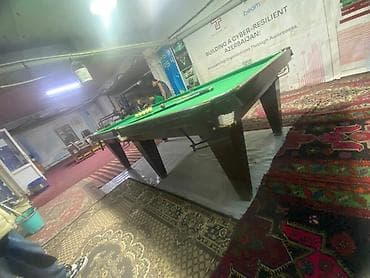 İdman və istirahət: Bilyard masası – böyük ölçülü, yaşıl örtüklü, 6 ciblik klassik model — 2